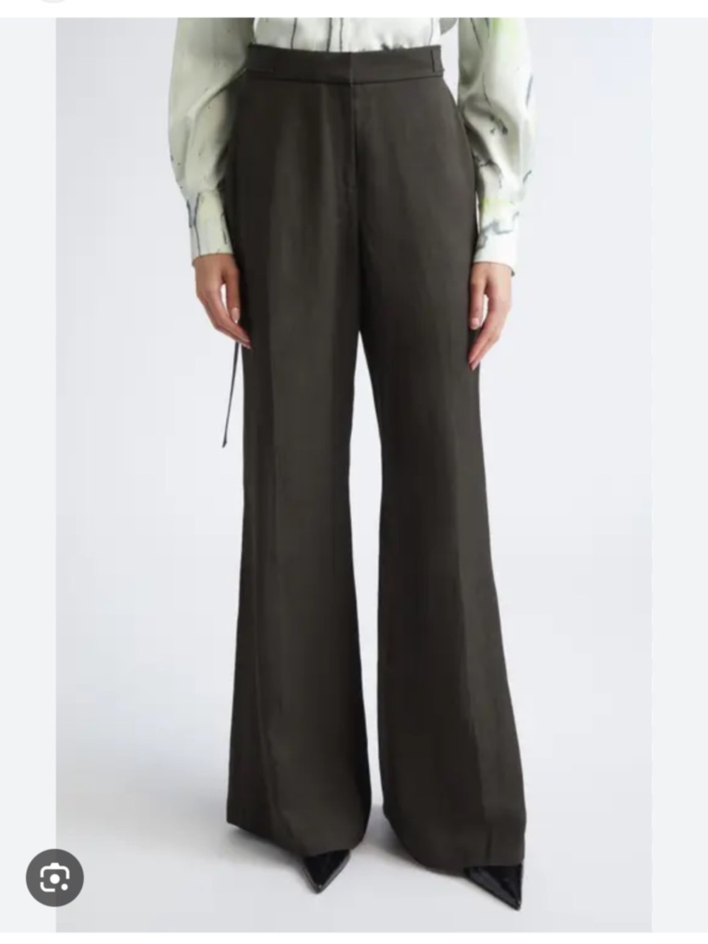 JASON WU Wide Leg Pants Women’s Black Pleated High Rise Slacks Size Large